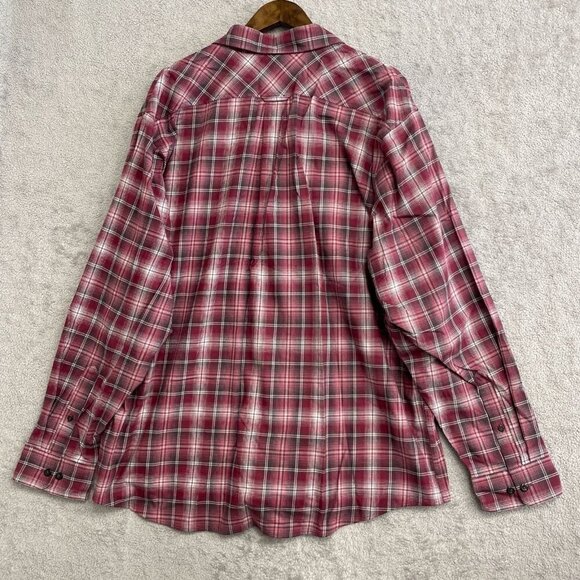 NWOT Blake Shelton Lands' End Men's XXL Plaid Button-Up Shirt Red & White - Picture 2 of 7